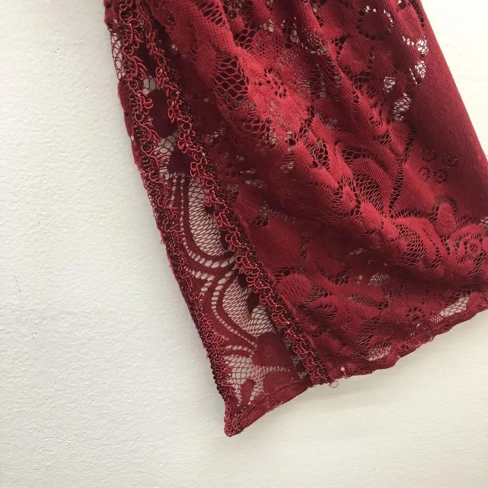 Free People Dress Womens XS Lace Bell Sleeve‎ Boho Cutout Fit Flare Party - Picture 11 of 14